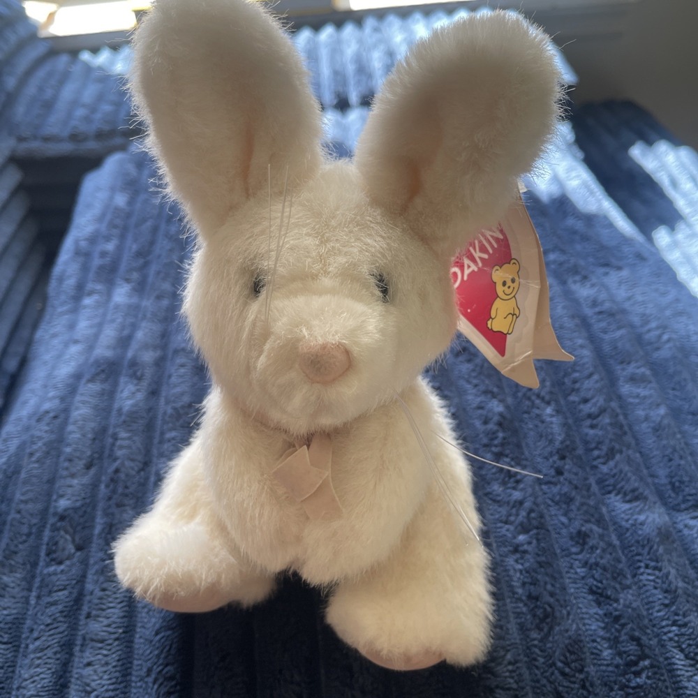 Vintage Dakin Bree Bunny Plush 1990 White Rabbit #13-7590 Tags 8"